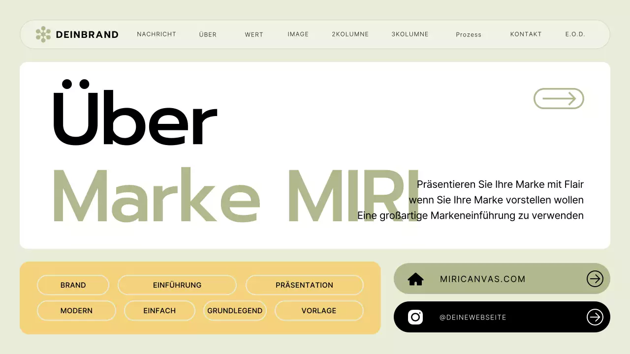Ein Briefing für ein kleines Unternehmen mit einem lindgrünen und gelben UI-Stil