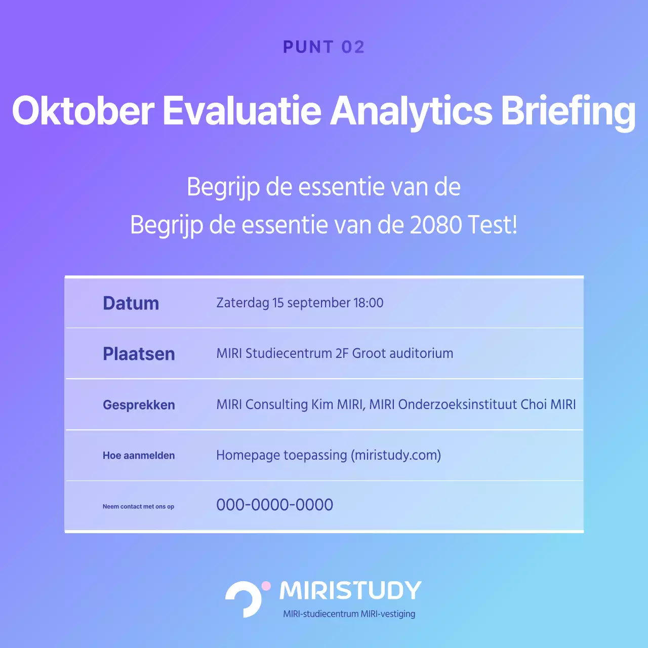 Promoot de cyber-geïnspireerde proeftest analyse briefing in paars en lichtblauw