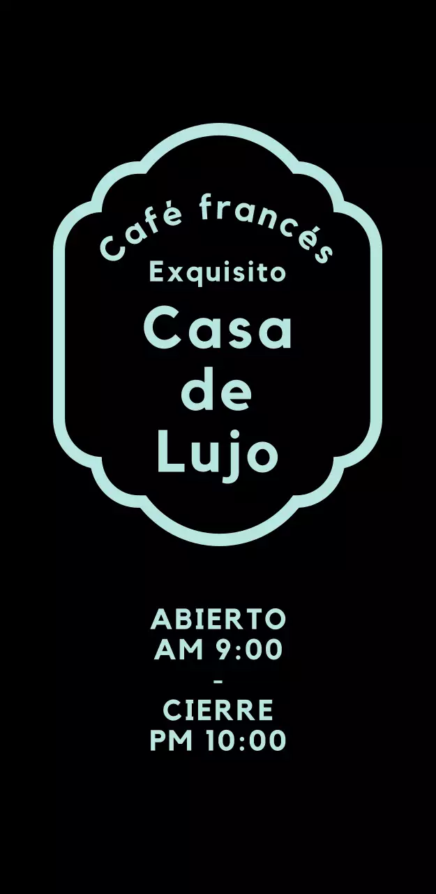 Cartelería Minimalista Menta Café Francés