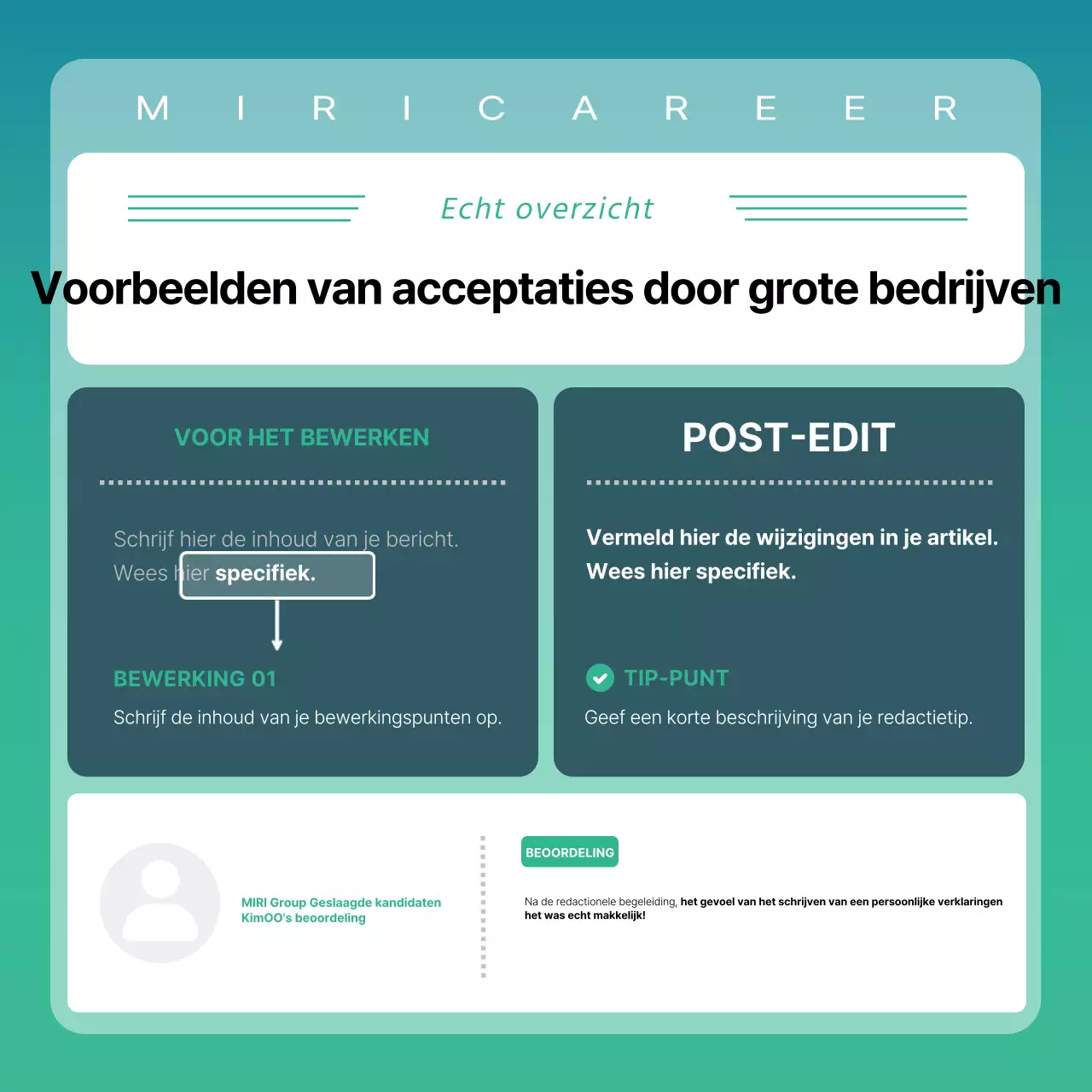 Promoot een eenvoudige, witte en mintkleurige proefsessie voor docenten