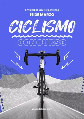 Promover eventos ciclistas kitsch en azul y blanco