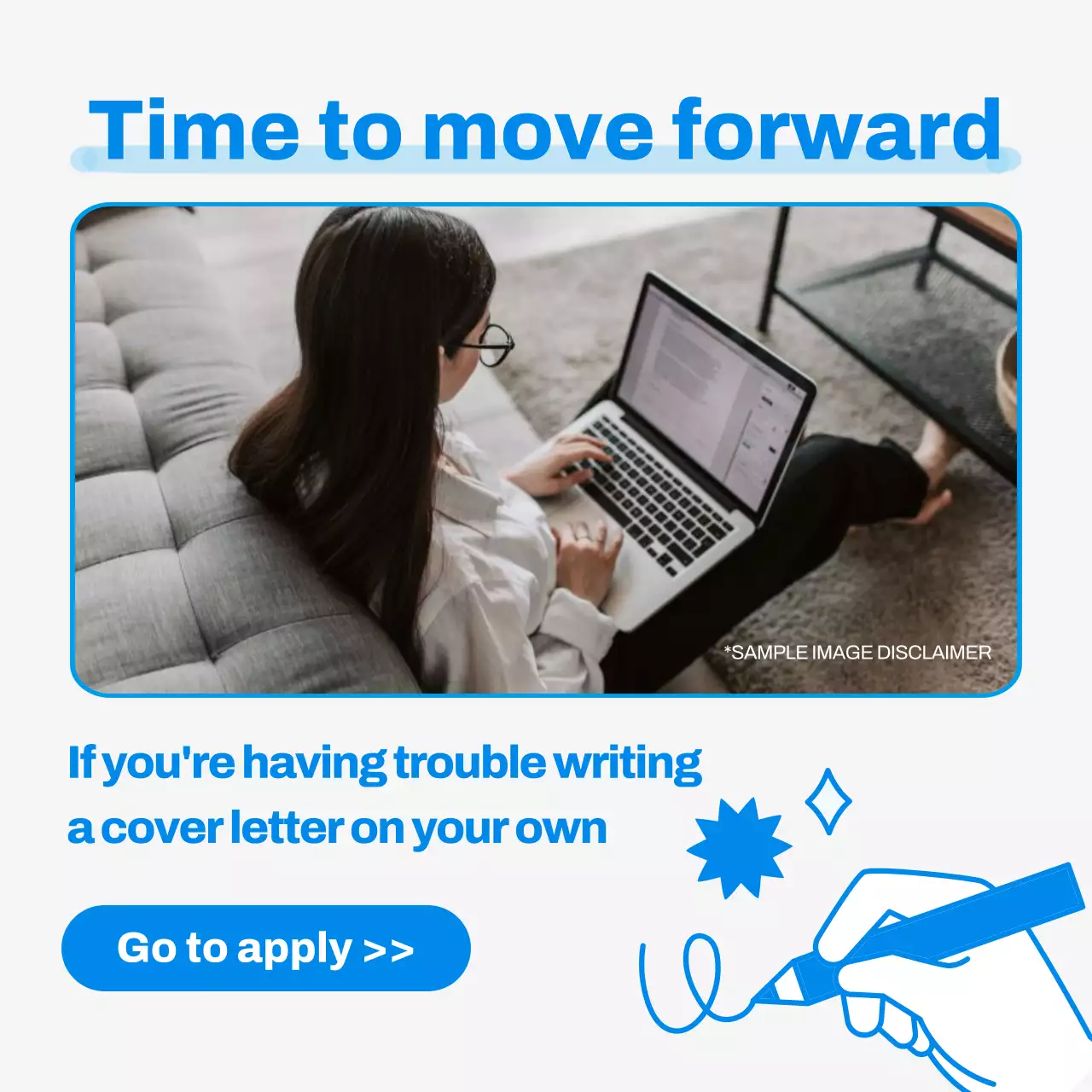 Blue Simple Cover Letter Guide Instagram Carousel