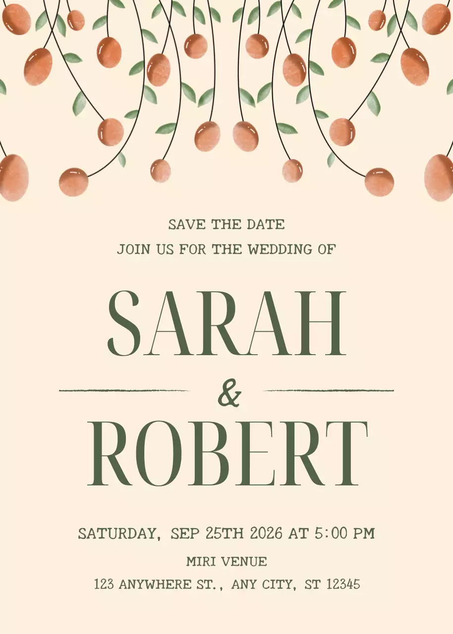 Thiệp cưới tối giản màu be