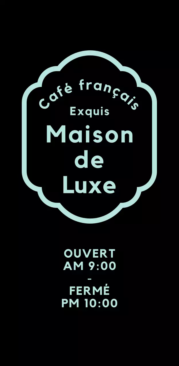 Enseigne de café français minimaliste à la menthe