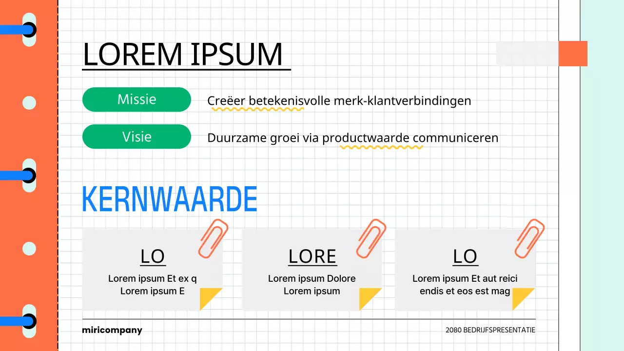 Een kitscherige introductie in een bedrijfscultuurboek in lichtblauw en oranje