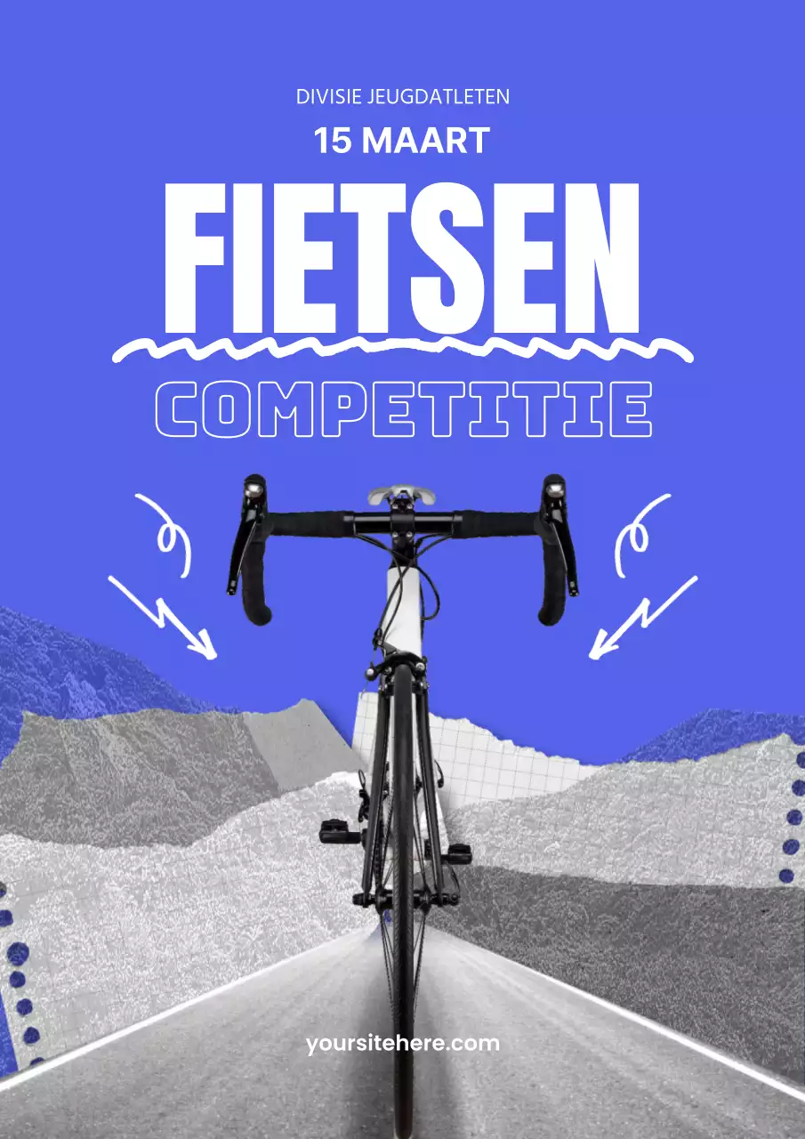 Kitscherige blauw-witte fietsevenementen promoten