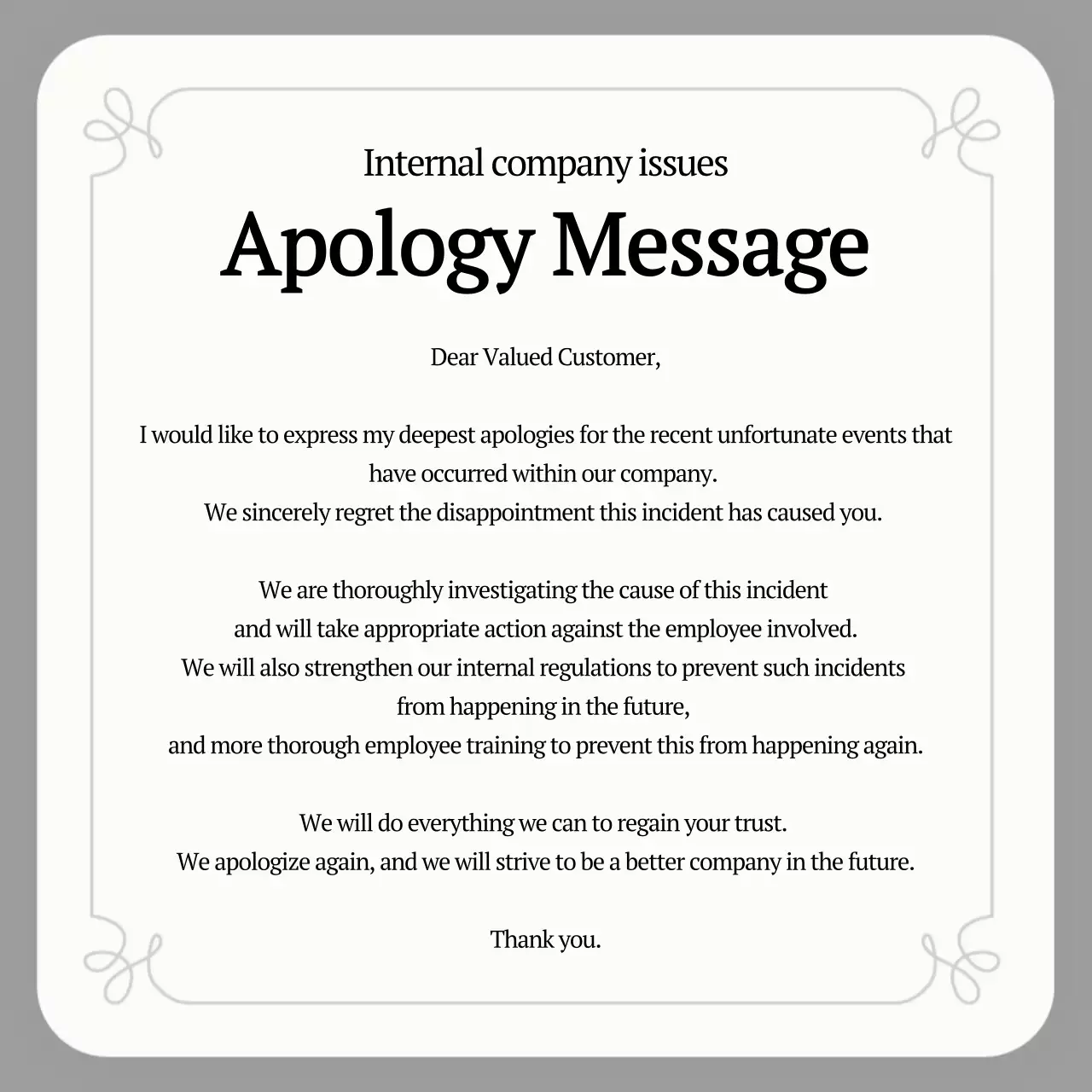 Blue Professional Apology Announcement Instagram Carousel