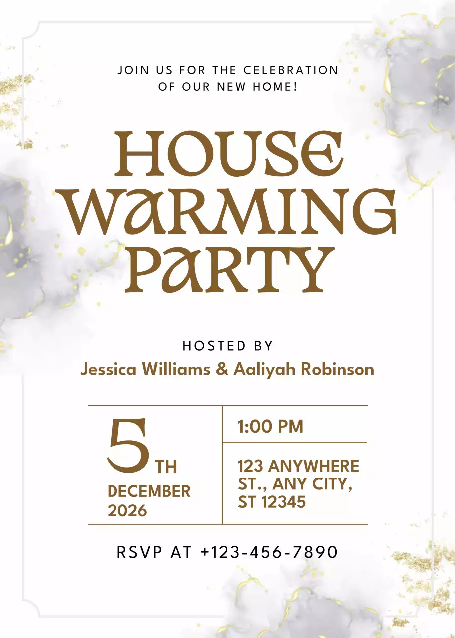 Convite de inauguração de casa minimalista branco