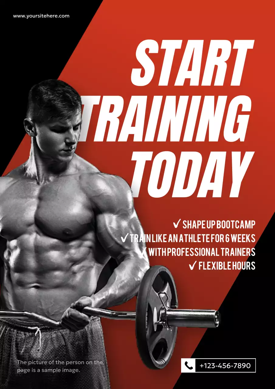 Red Bold Fitness Promotion Poster