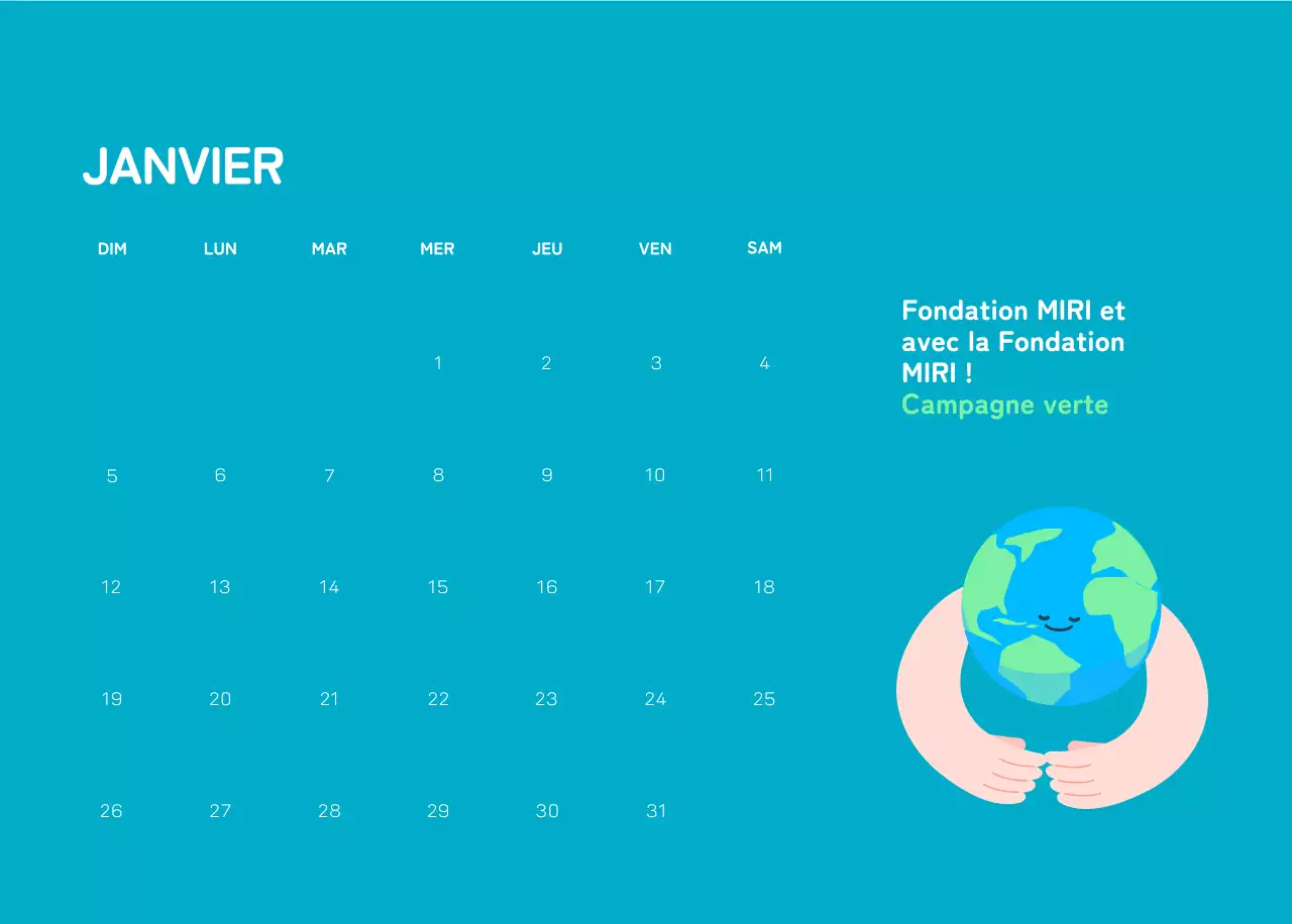 Une fondation sociale qui célèbre les fêtes de fin d'année avec des illustrations colorées de personnes et de la planète.