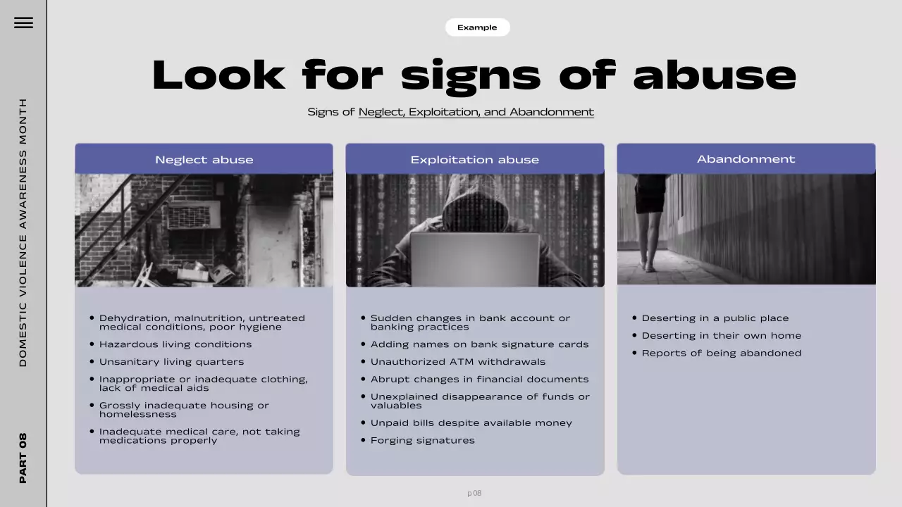 Purple Minimal Violence Awareness Guide Presentation