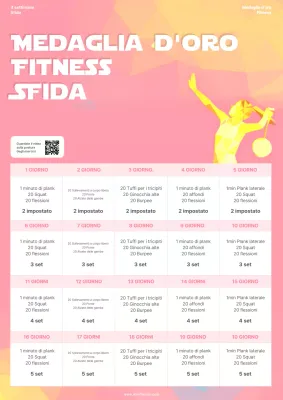 Moderno planner per l'allenamento in rosa e giallo