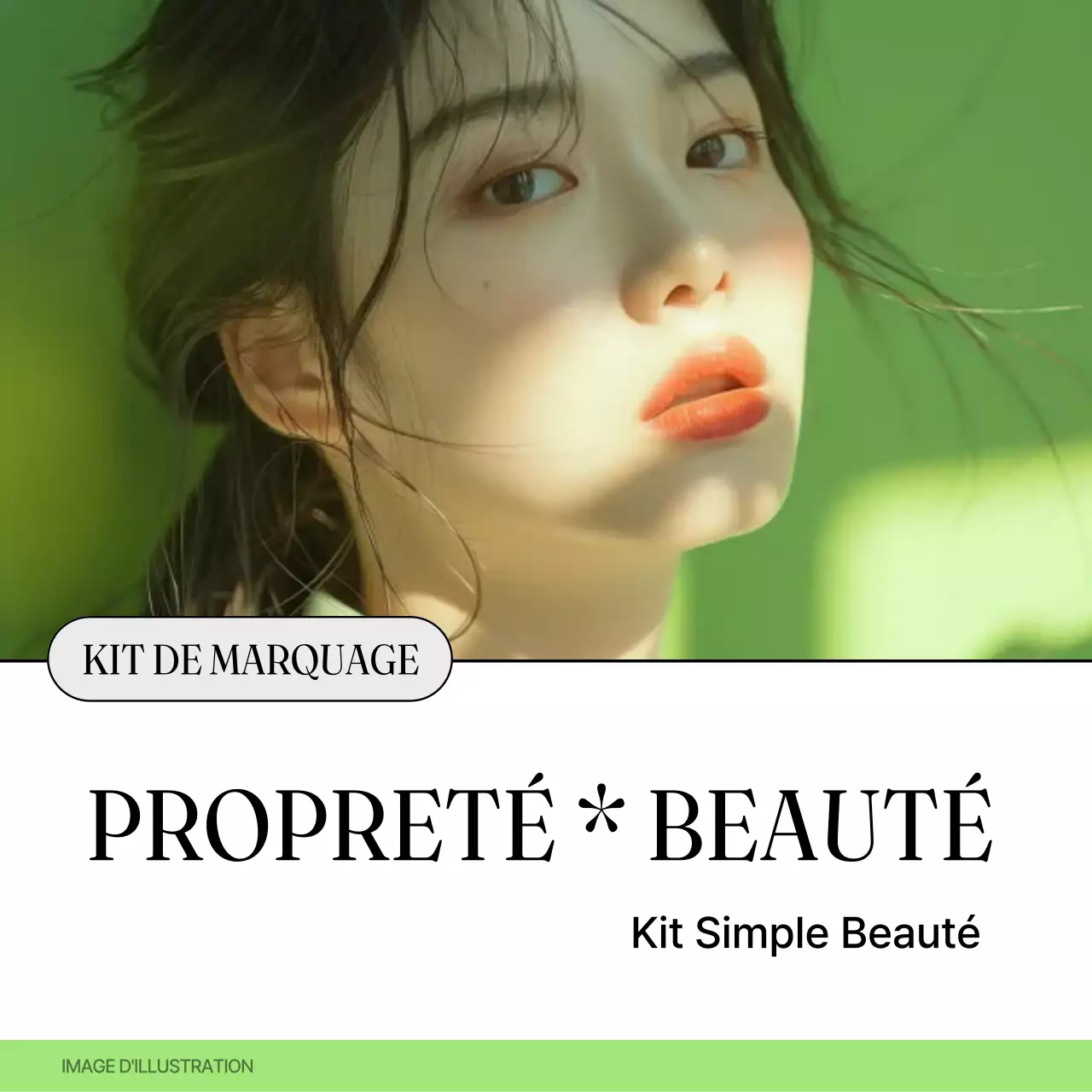 Promouvoir une marque de produits de beauté minimaliste et propre en chartreuse et en blanc