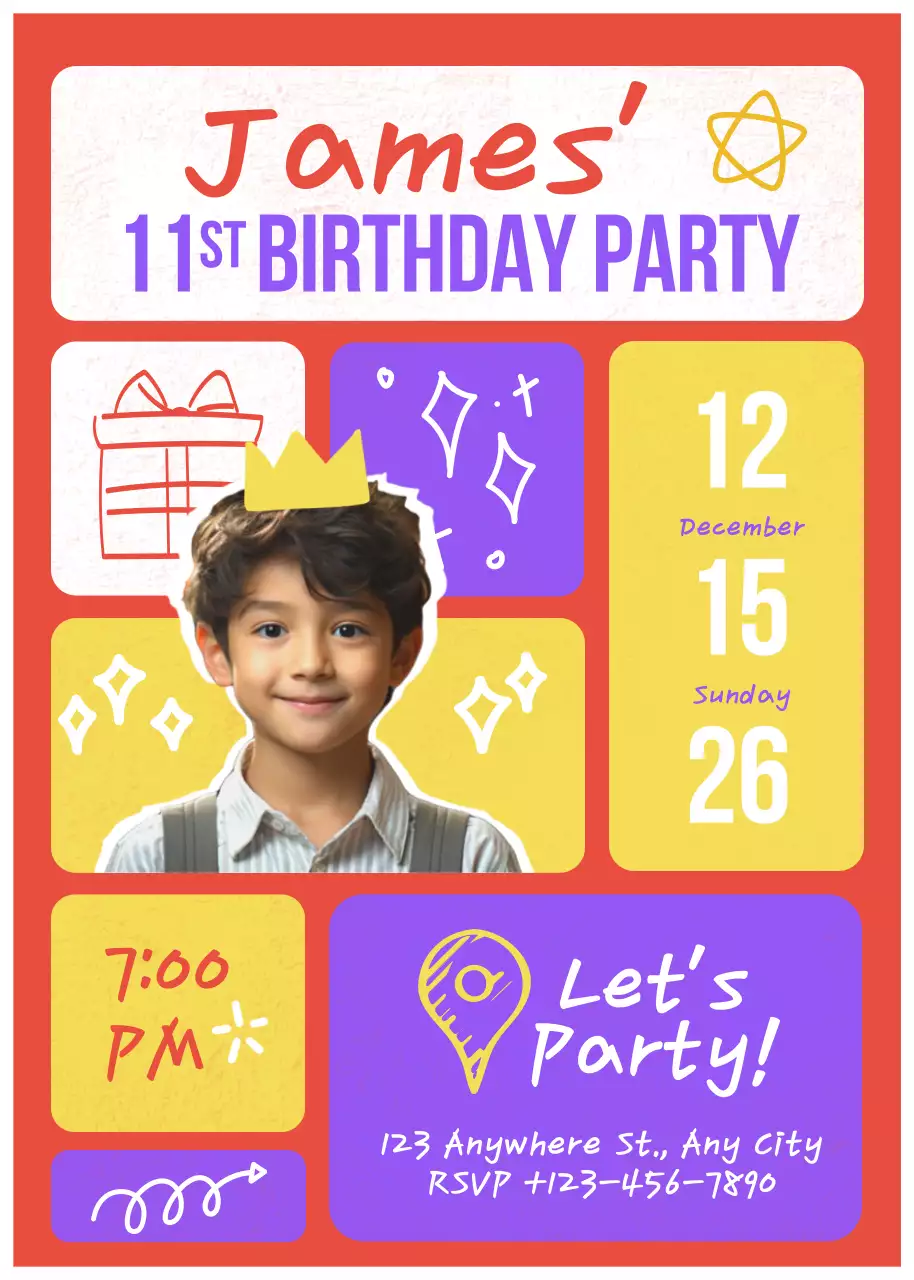 Red Retro Birthday Invitation Poster