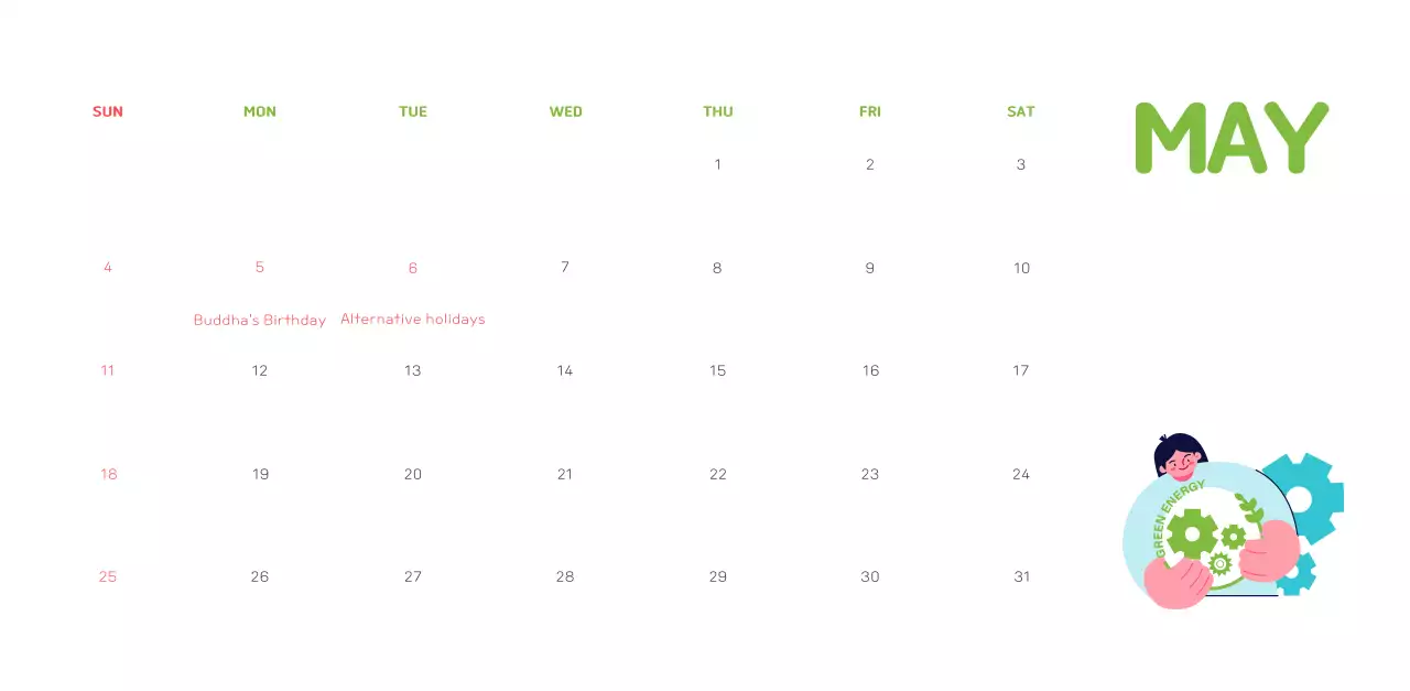 A colorful holiday celebration with illustrations of conservationists and the planet.