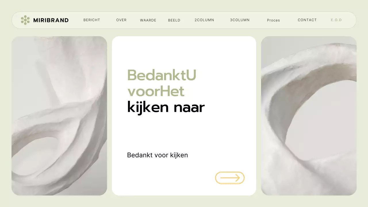Een briefing voor een klein bedrijf met een limoengroene en gele UI-stijl