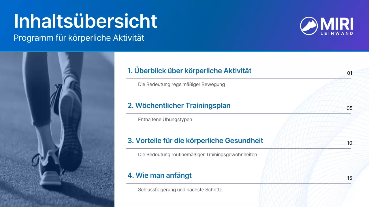 Handbuch für das blaue Basisprogramm für körperliche Aktivität