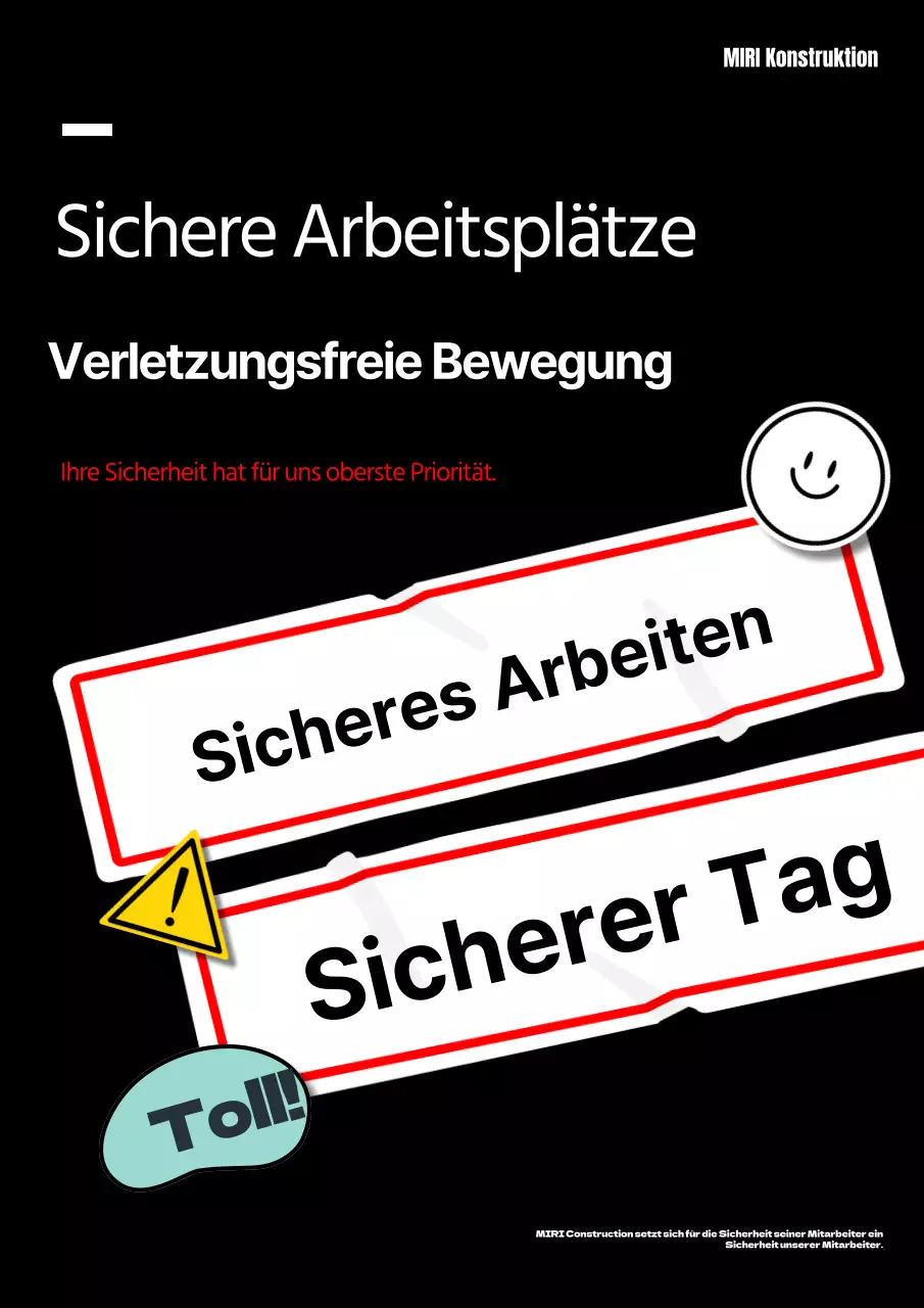 Aktuelle Kampagnen zur Sicherheit am Arbeitsplatz in Schwarz und Weiß