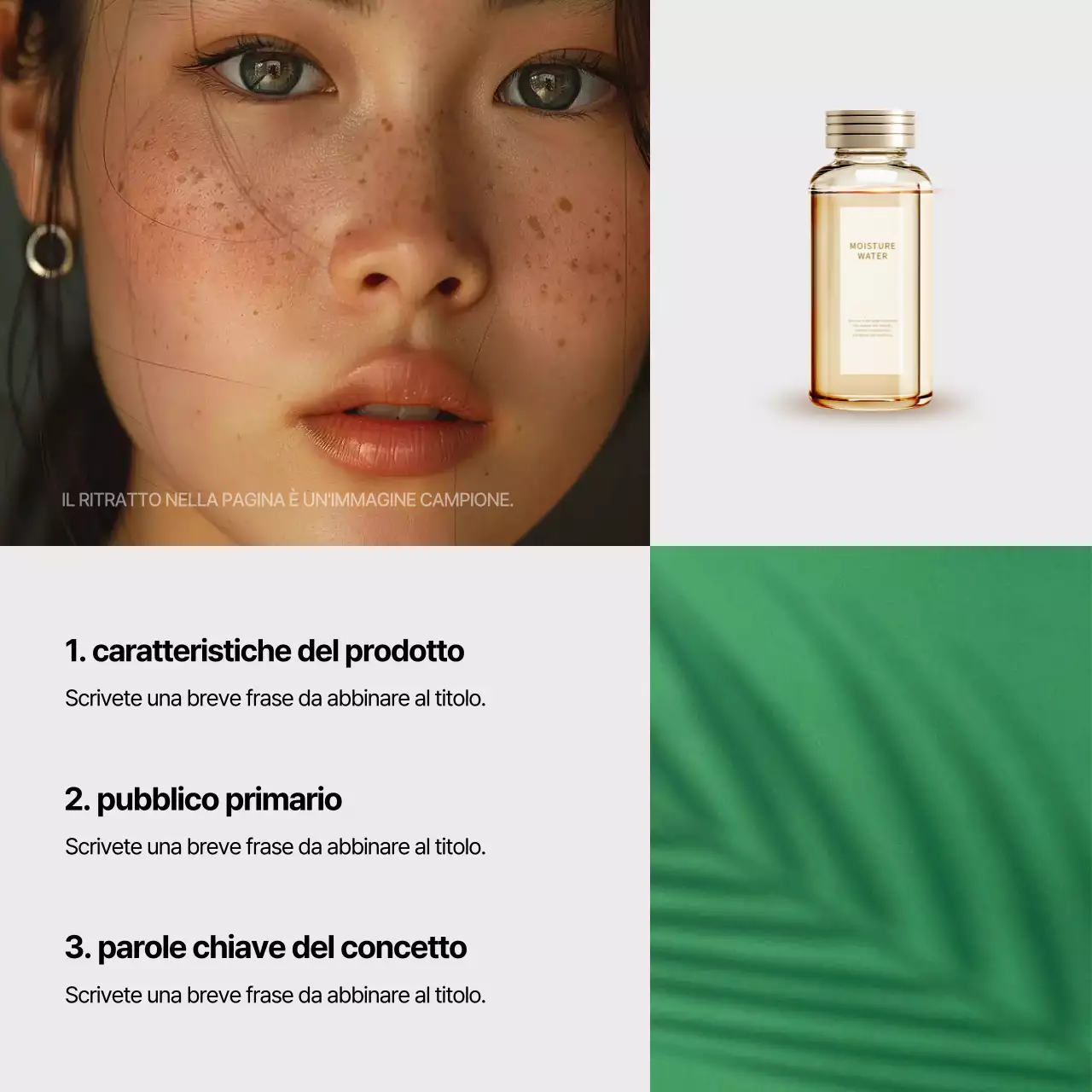 Promozione di un marchio di bellezza minimalista e pulito in bianco e chartreuse
