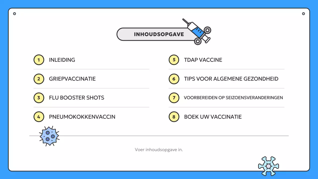 Informatie over blauwe en gele seizoensvaccinatie