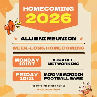 Orange Retro Homecoming Promotion Social Media Post