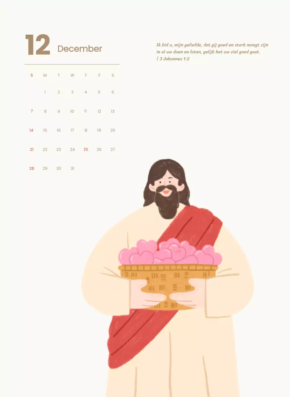 Een devotiekalender met gezellige illustraties en bijbelverzen op een lichtblauwe achtergrond