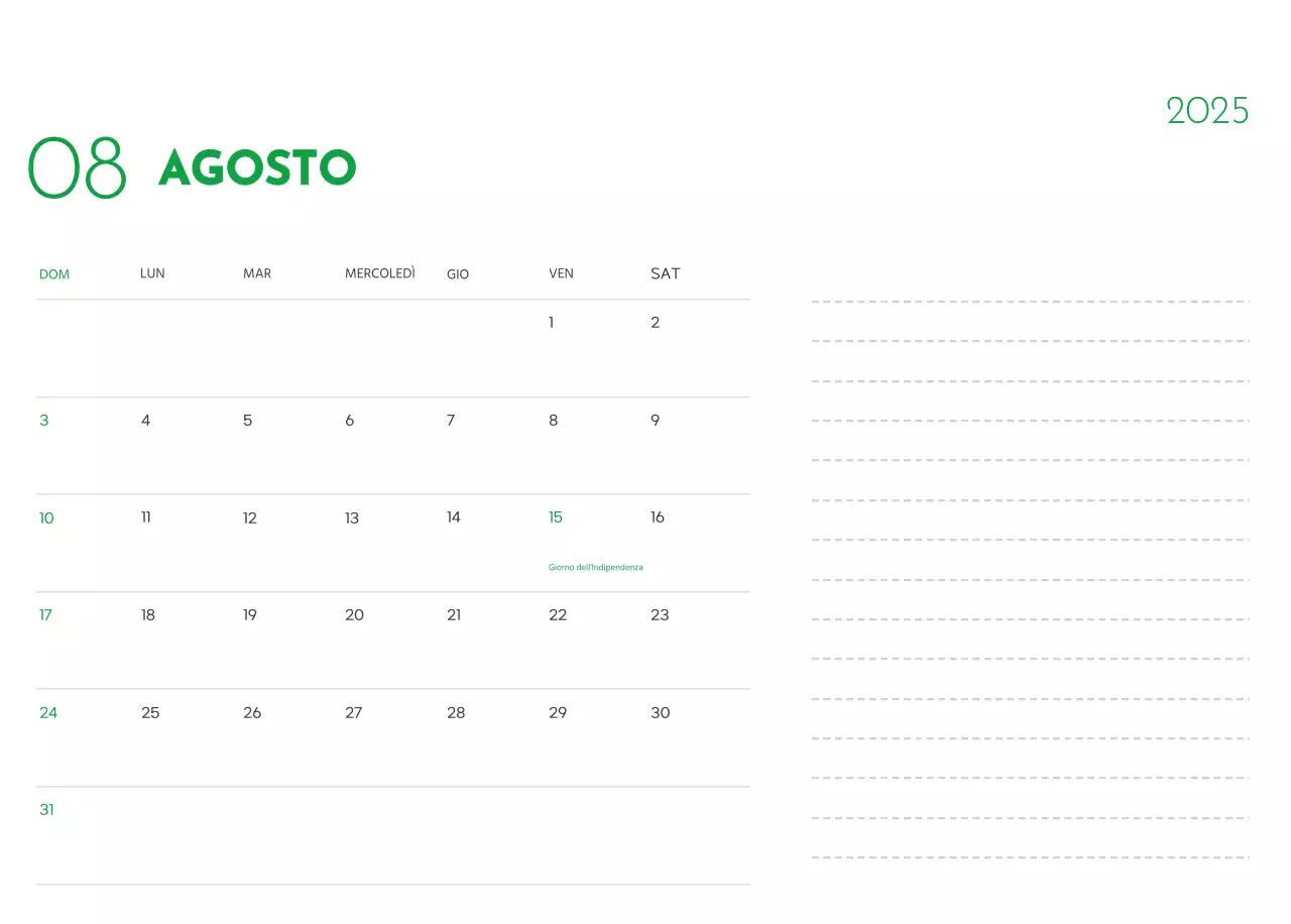 Un calendario con la foto di un cucciolo e un simpatico messaggio in colore verde.