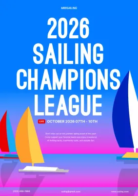 Blue Modern Sailing Event Poster