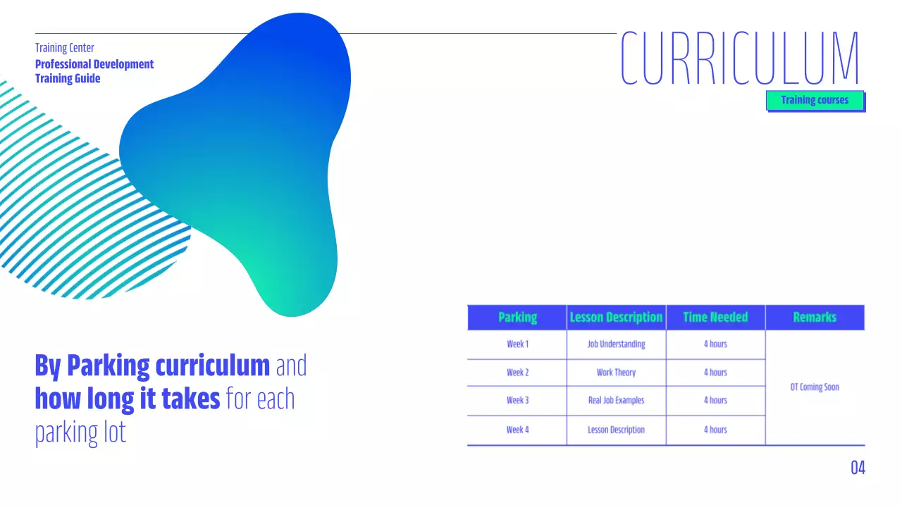 Blue Modern Job Training Guide Presentation