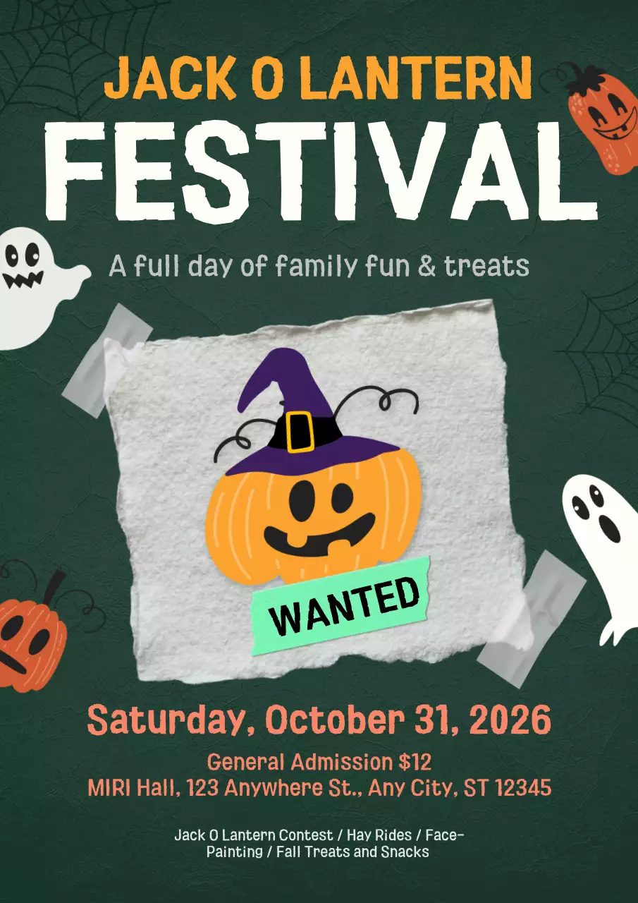 그린 레트로 할로윈 이벤트 포스터