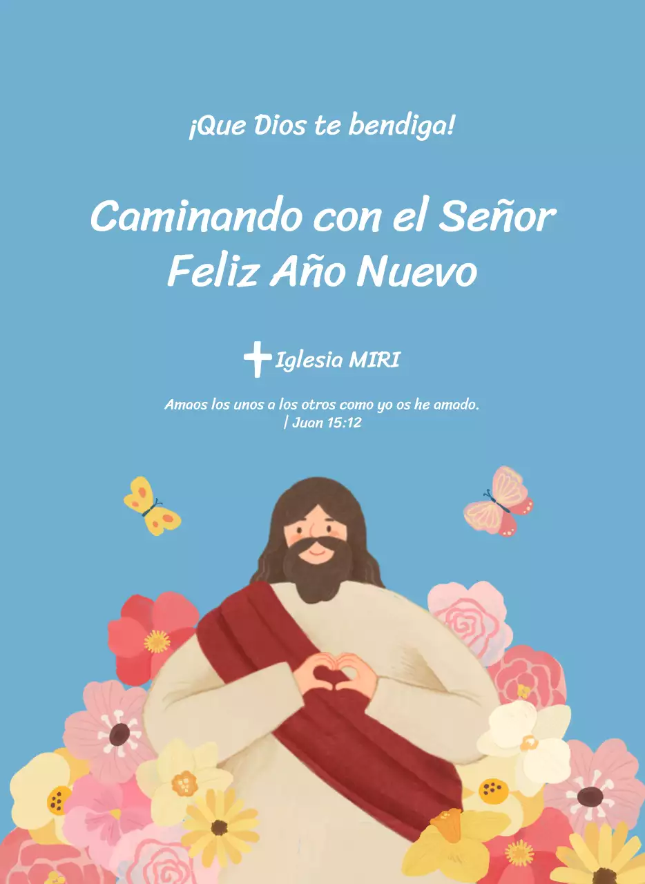 Un calendario devocional con acogedoras ilustraciones y versículos bíblicos sobre fondo azul claro