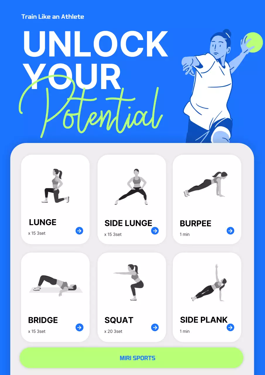 Blue Modern Fitness Guide Poster