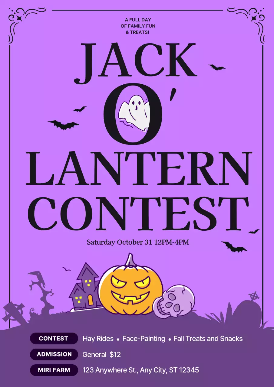 Purple Spooky Halloween Event Poster