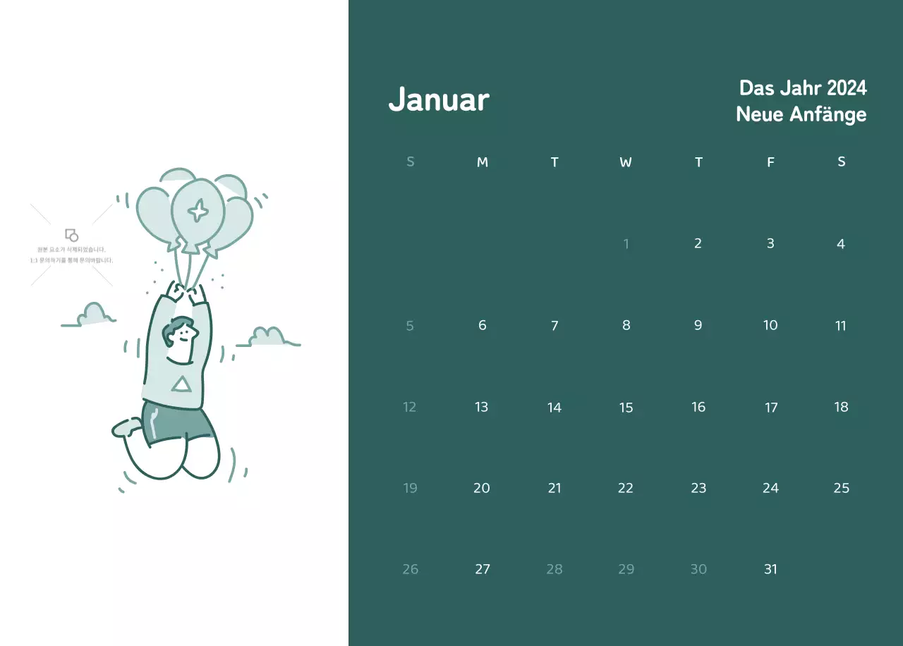 Kalender mit farbenfrohen und emotionalen Illustrationen