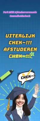 Grappige banners met geïllustreerde afstudeercaps