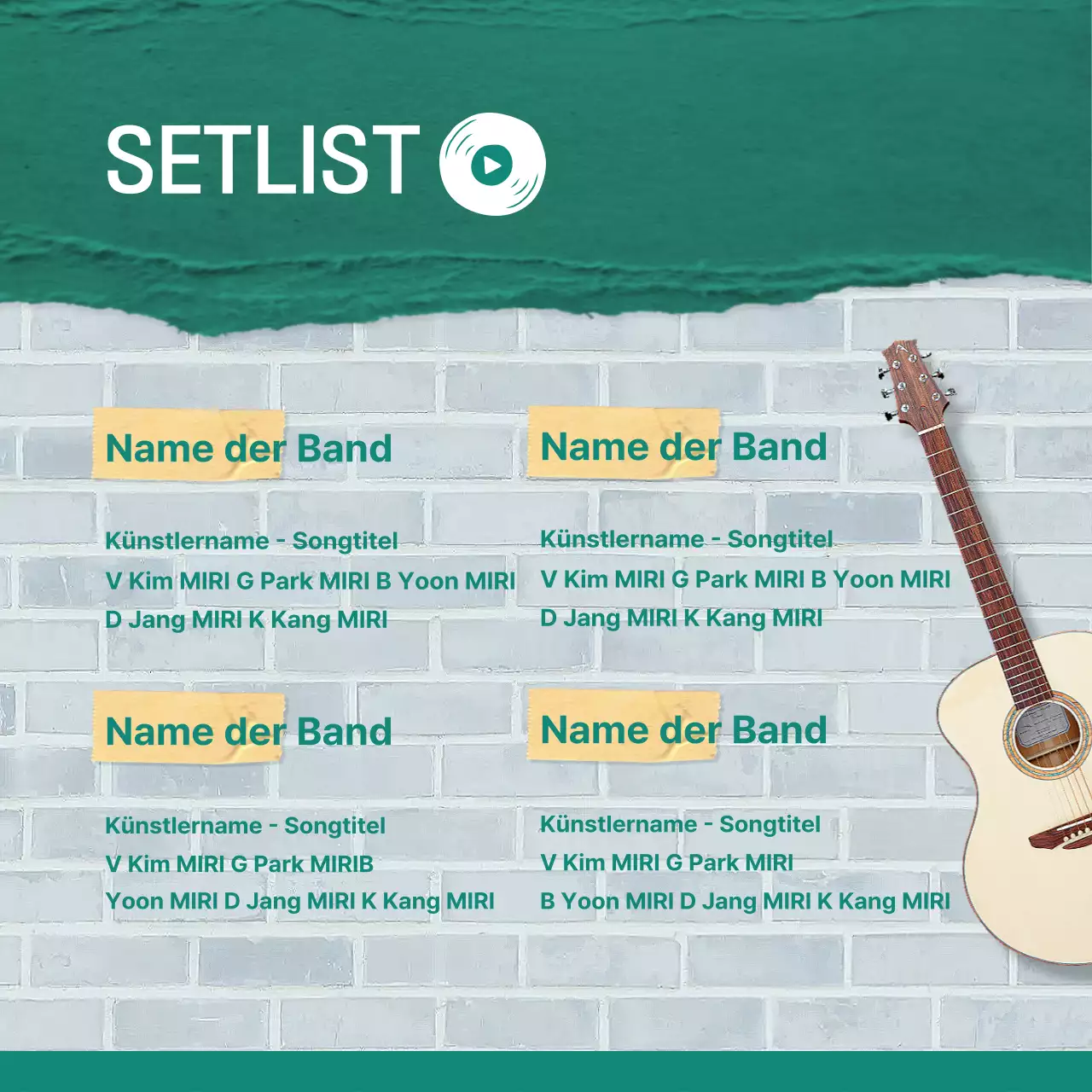 Werbung für die regelmäßigen Auftritte eines Vintage-Universitätsclubs