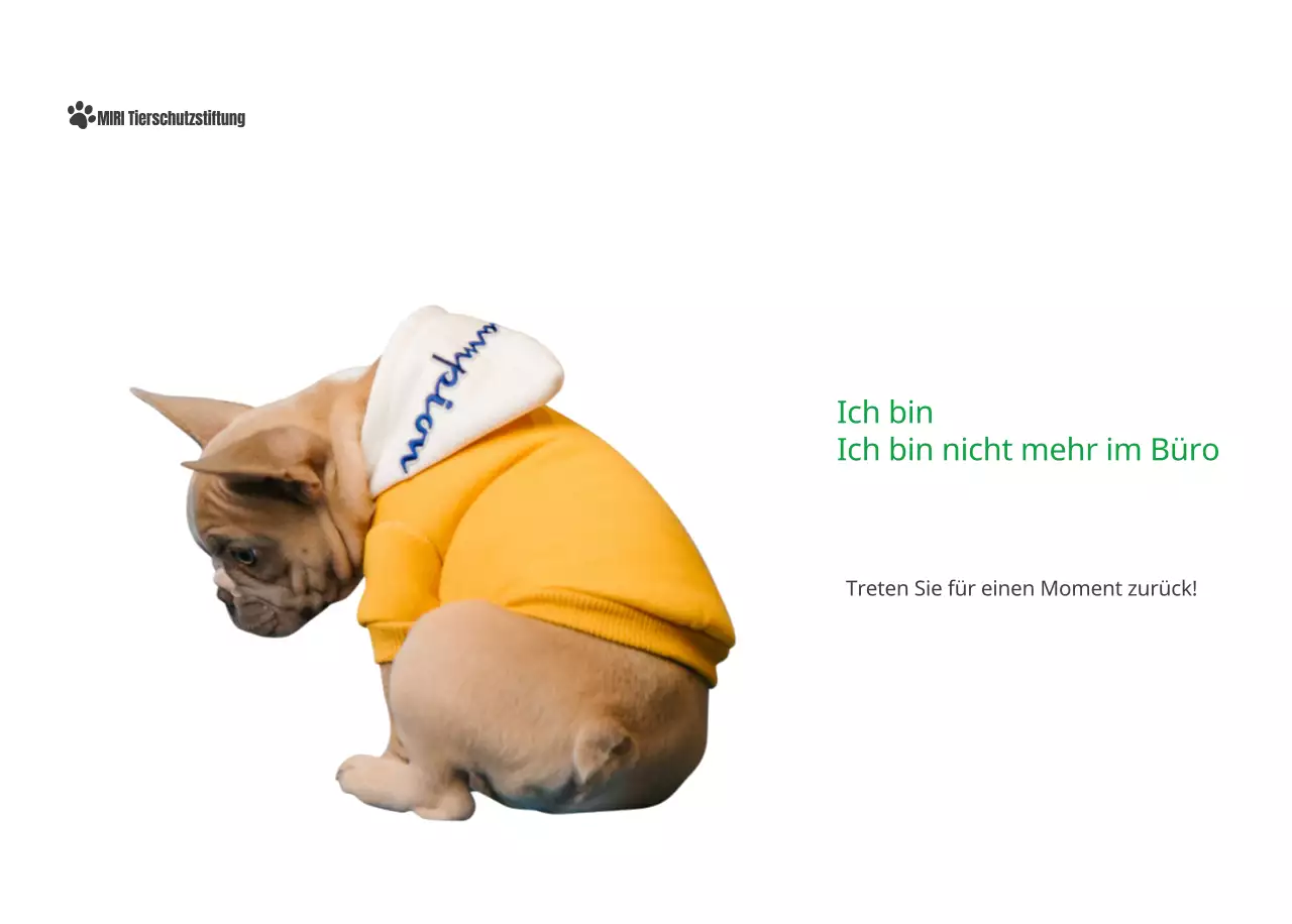 Ein Kalender mit einem Welpenfoto und einer süßen Botschaft in grüner Akzentfarbe