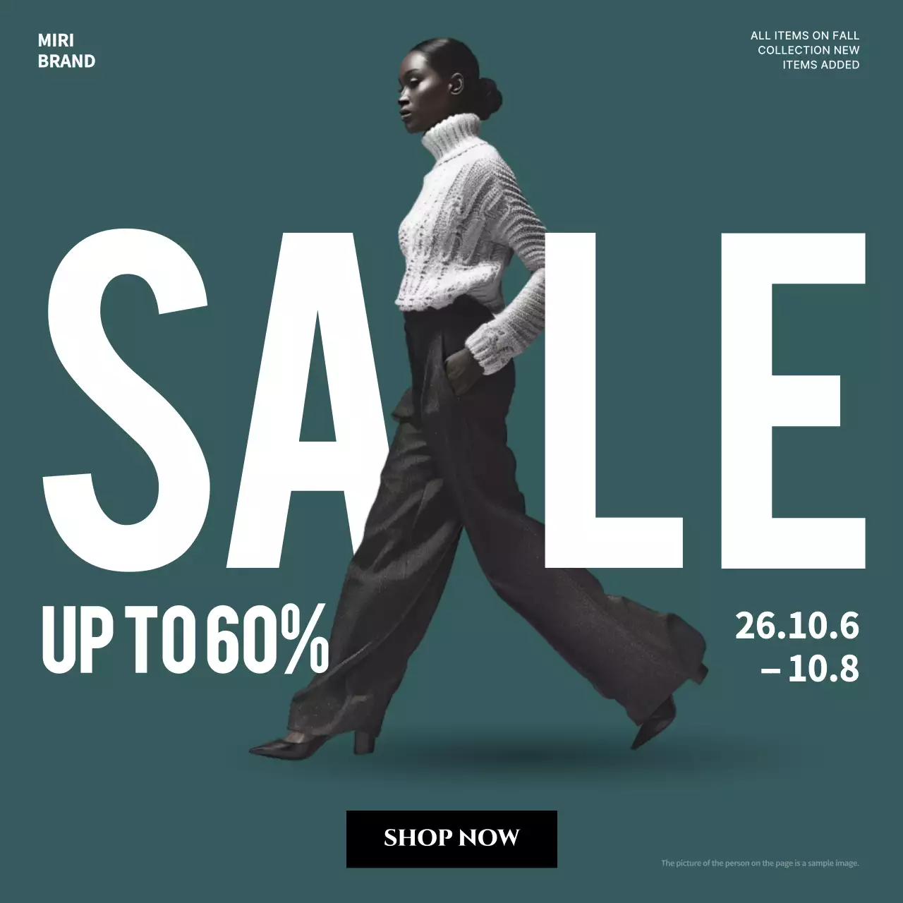 Teal Modern Fashion Promotion Social Media Post