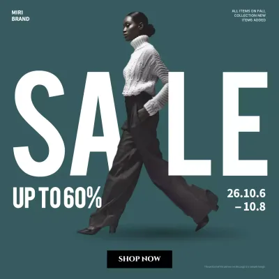 Teal Modern Fashion Promotion Social Media Post