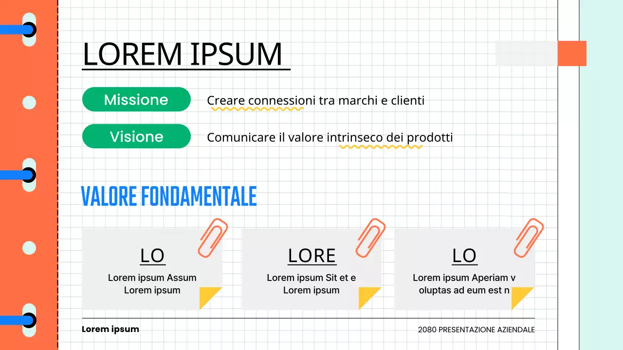 Un'introduzione kitsch alla cultura aziendale in azzurro e arancione