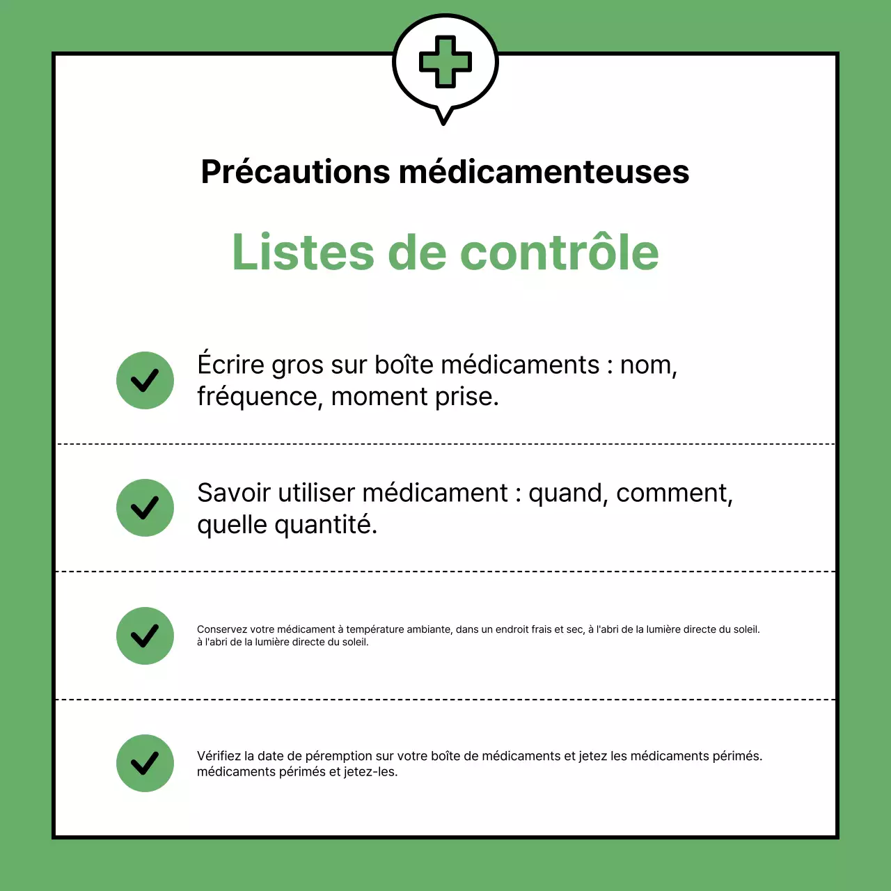 Le guide vert et jaune de l'utilisation correcte des médicaments.