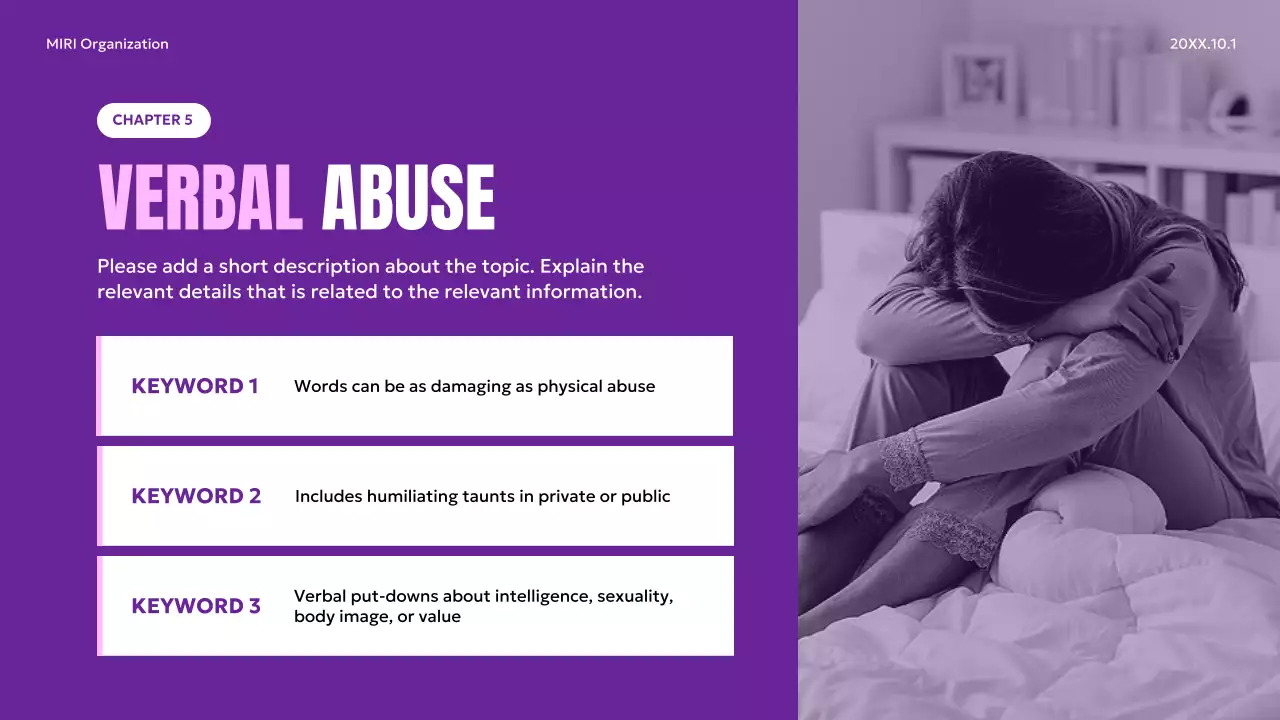 Purple Professional Awareness Announcement Presentation