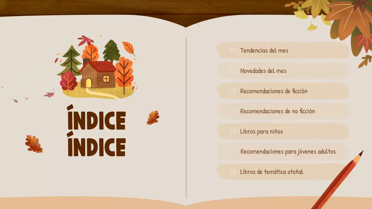 Brown and Beige Natural Autumn Publishing Company Recomendaciones de libros