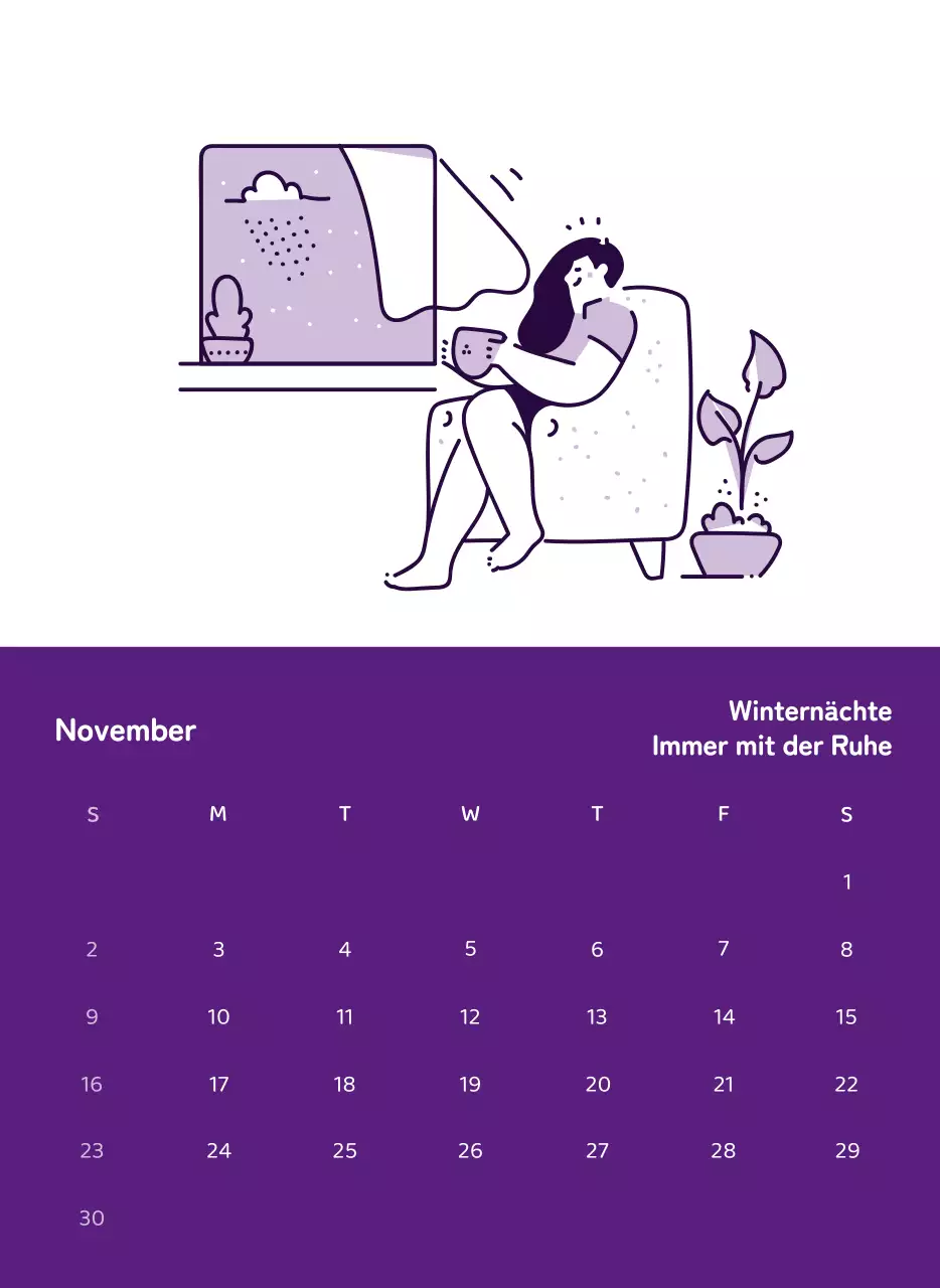 Kalender mit farbenfrohen und emotionalen Illustrationen