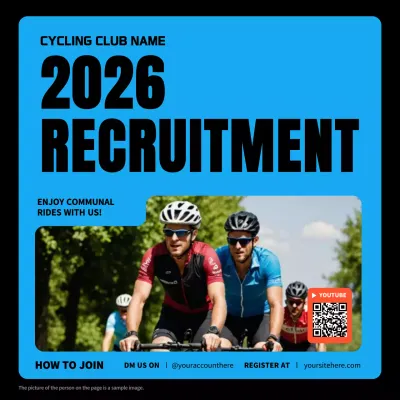 Blue Modern Cycling Recruitment Social Media Post