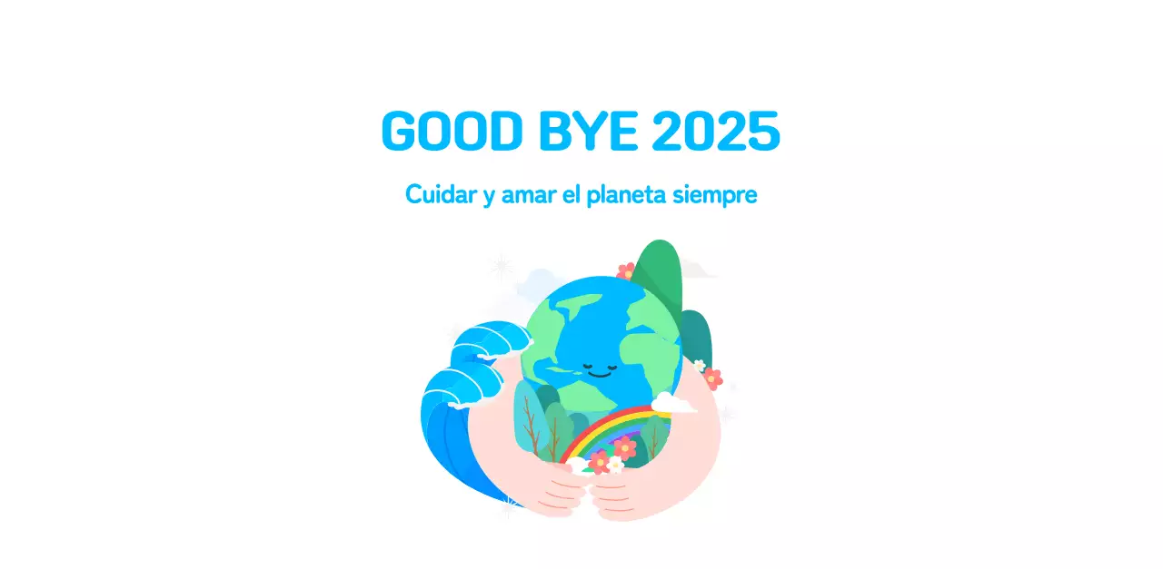 Una fundación social que celebra las fiestas con coloridas ilustraciones de personas y el planeta.