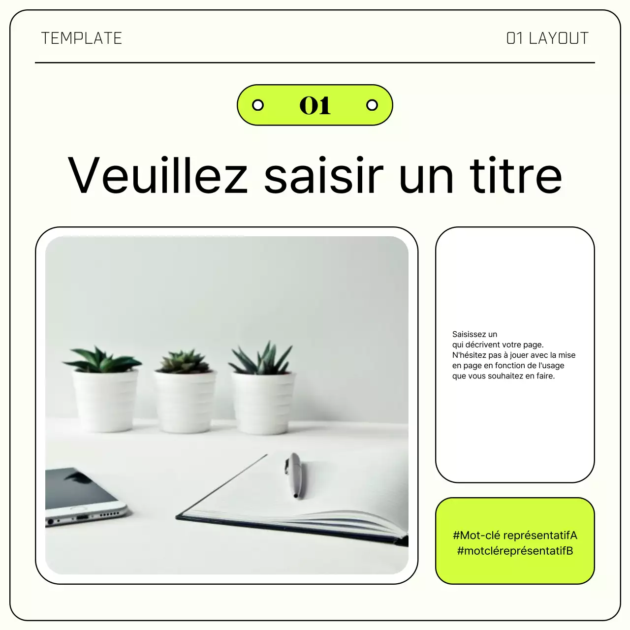 Une lettre de motivation simple, de couleur vert citron