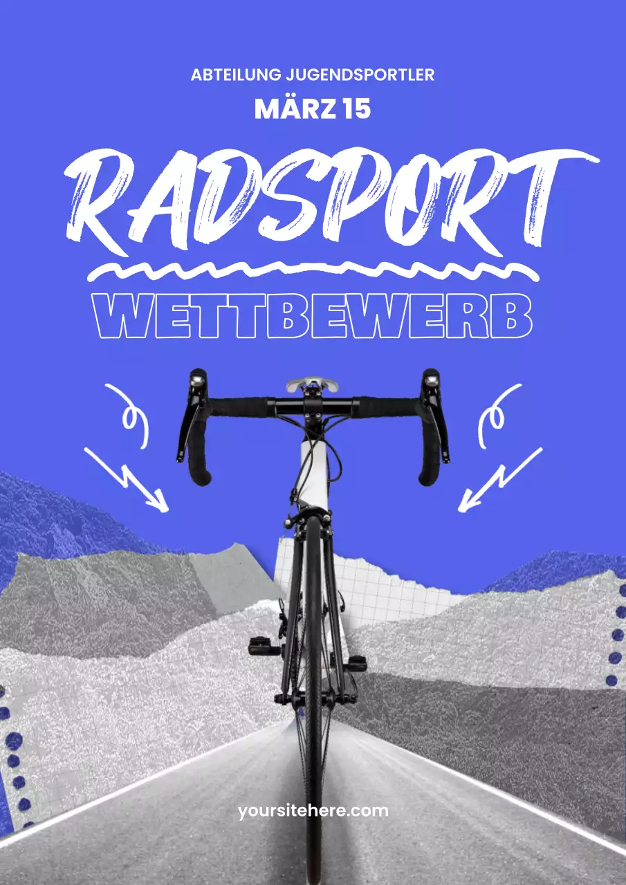 Förderung von kitschigen blau-weißen Fahrradveranstaltungen