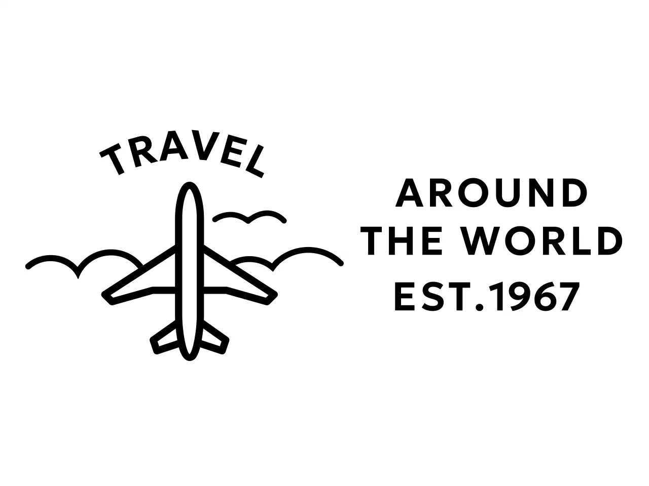 비행기 일러스트가 있는 심플한 컨셉의 여행사