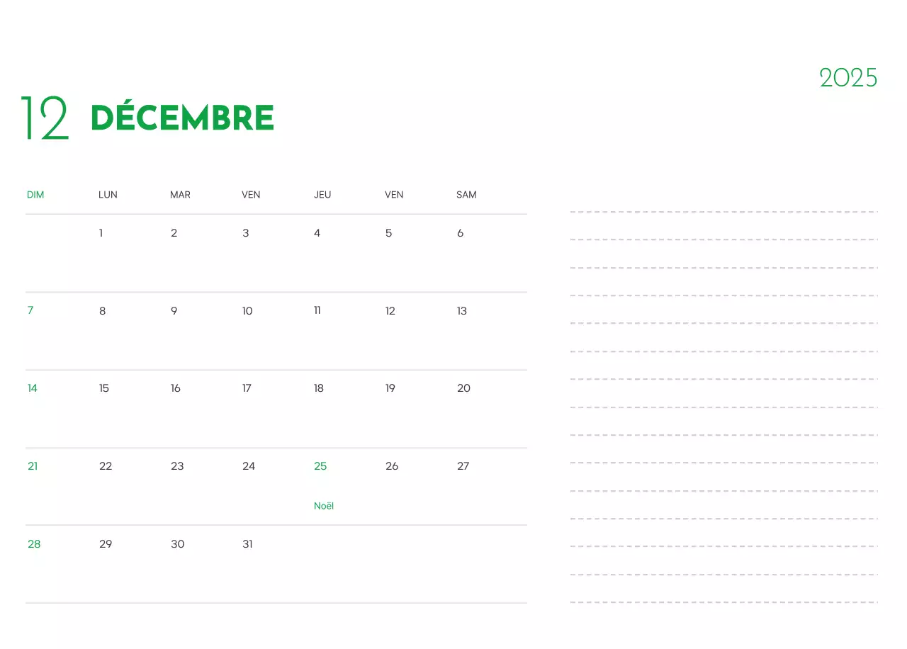 Un calendrier avec une photo de chiot et un message mignon dans une couleur verte.